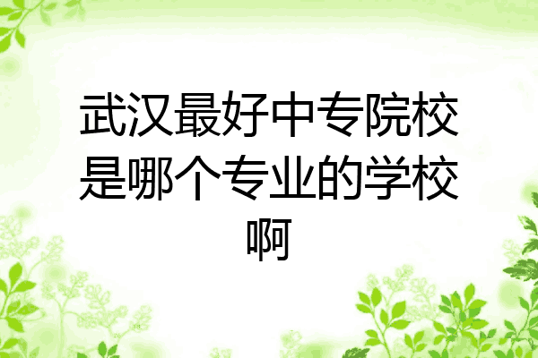 武汉最好中专院校是哪个专业的学校啊