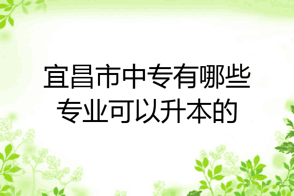 宜昌市中专有哪些专业可以升本的