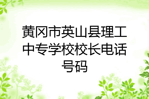 黄冈市英山县理工中专学校校长电话号码