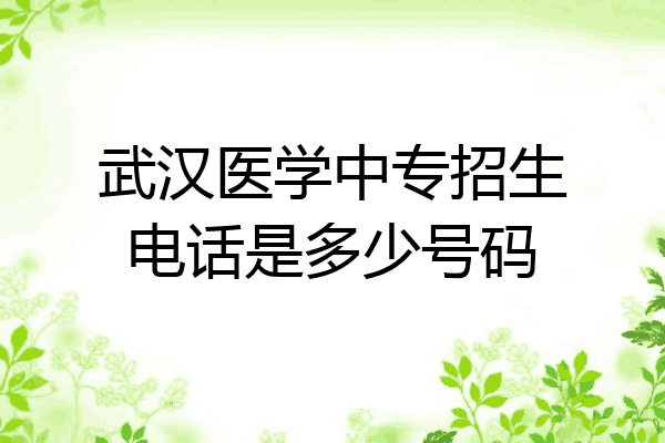 武汉医学中专招生电话是多少号码