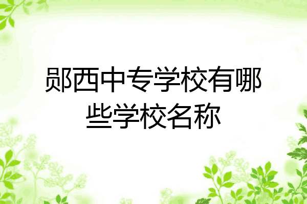 郧西中专学校有哪些学校名称
