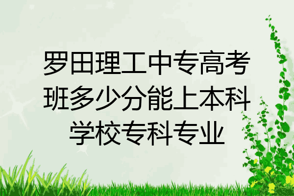 罗田理工中专高考班多少分能上本科学校专科专业