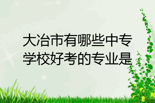 大冶市有哪些中专学校好考的专业是