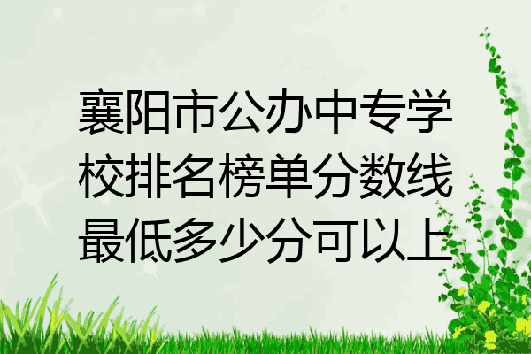 襄阳市公办中专学校排名榜单分数线最低多少分可以上