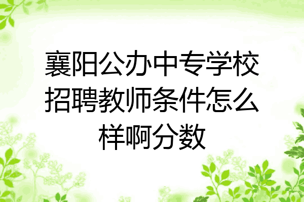 襄阳公办中专学校招聘教师条件怎么样啊分数