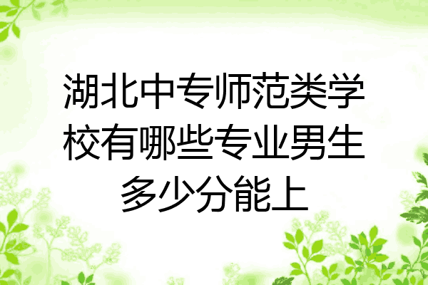 湖北中专师范类学校有哪些专业男生多少分能上