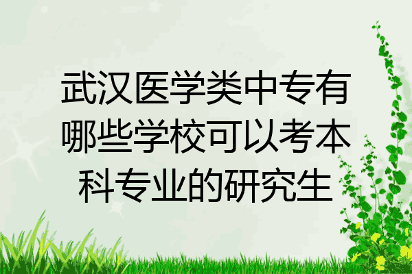 武汉医学类中专有哪些学校可以考本科专业的研究生