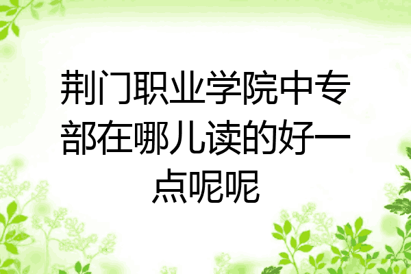 荆门职业学院中专部在哪儿读的好一点呢呢