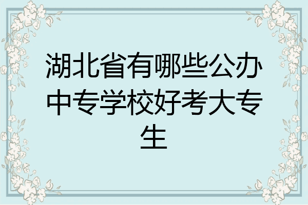 湖北省有哪些公办中专学校好考大专生