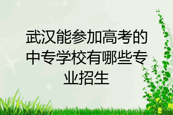 武汉能参加高考的中专学校有哪些专业招生