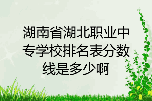 湖南省湖北职业中专学校排名表分数线是多少啊