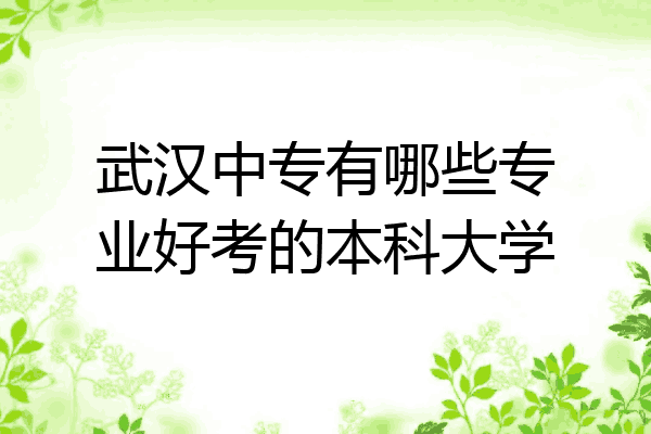 武汉中专有哪些专业好考的本科大学