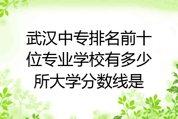 武汉中专排名前十位专业学校有多少所大学分数线是