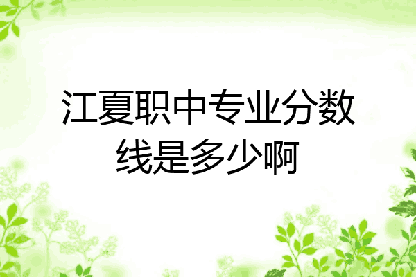 江夏职中专业分数线是多少啊