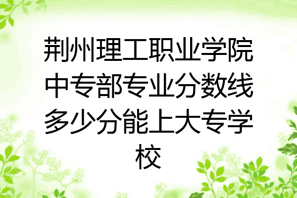 荆州理工职业学院中专部专业分数线多少分能上大专学校