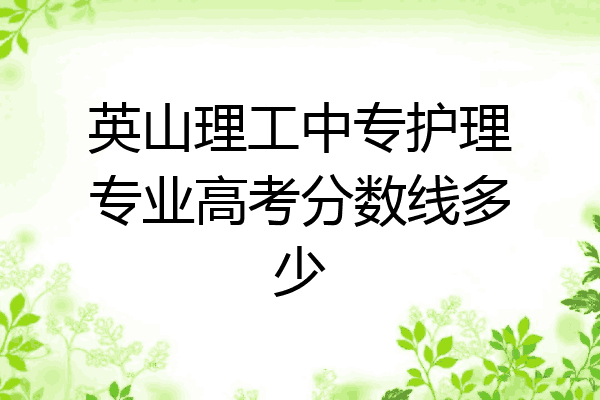 英山理工中专护理专业高考分数线多少