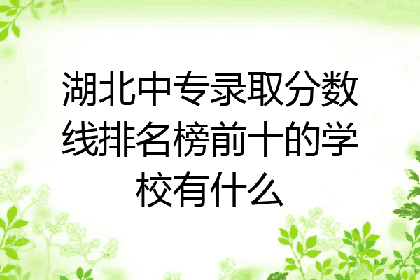 湖北中专录取分数线排名榜前十的学校有什么