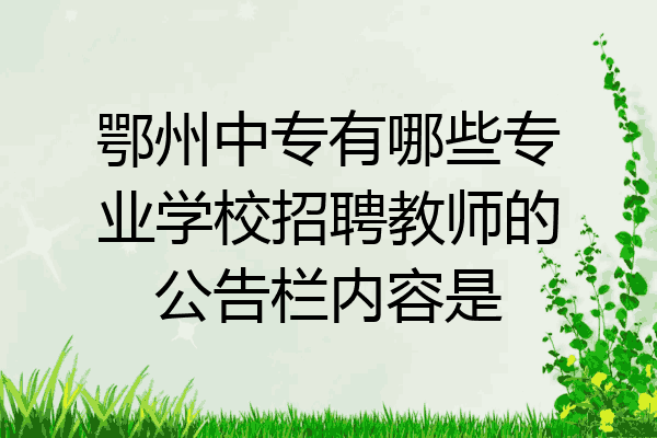 鄂州中专有哪些专业学校招聘教师的公告栏内容是