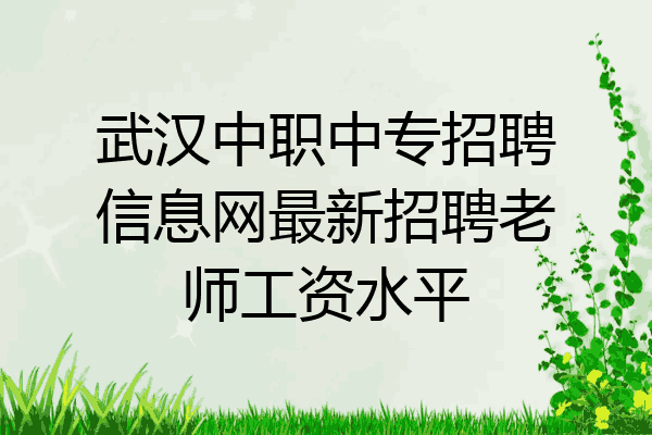 武汉中职中专招聘信息网最新招聘老师工资水平
