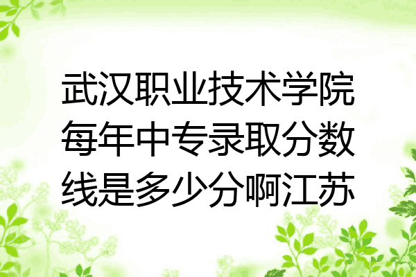 武汉职业技术学院每年中专录取分数线是多少分啊江苏