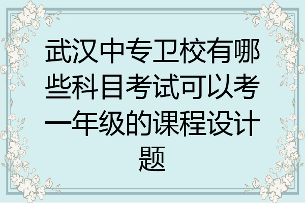 武汉中专卫校有哪些科目考试可以考一年级的课程设计题