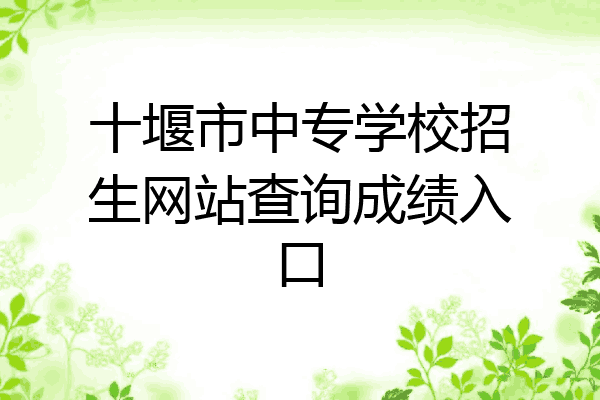 十堰市中专学校招生网站查询成绩入口
