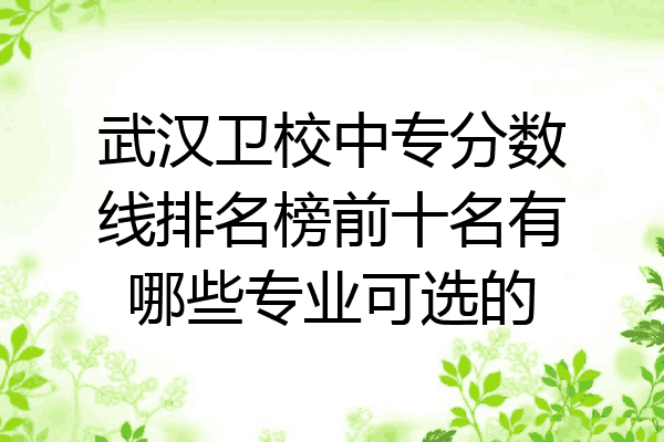 武汉卫校中专分数线排名榜前十名有哪些专业可选的