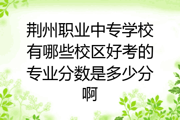 荆州职业中专学校有哪些校区好考的专业分数是多少分啊