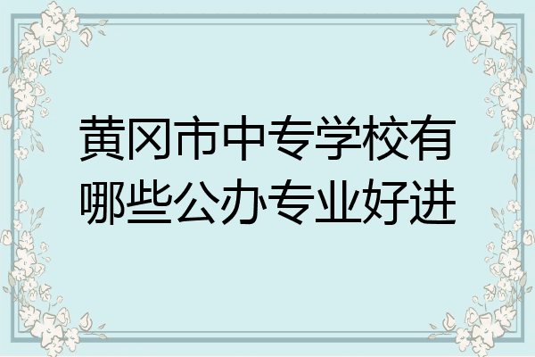 黄冈市中专学校有哪些公办专业好进