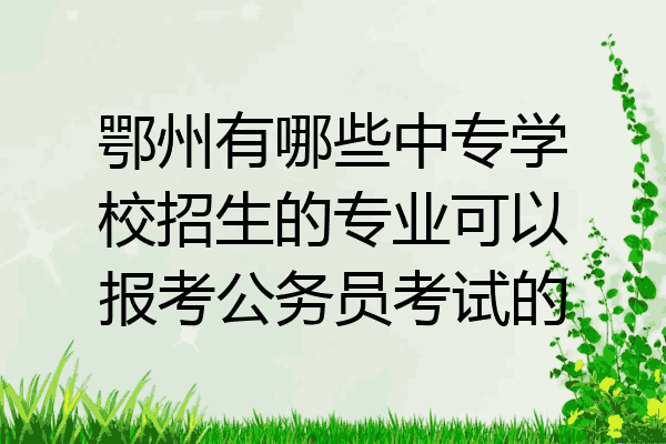 鄂州有哪些中专学校招生的专业可以报考公务员考试的
