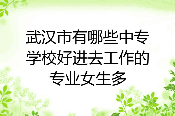 武汉市有哪些中专学校好进去工作的专业女生多
