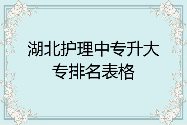 湖北护理中专升大专排名表格