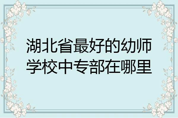 湖北省最好的幼师学校中专部在哪里