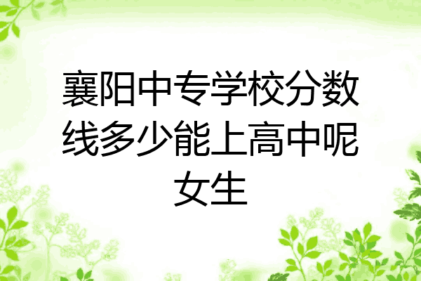 襄阳中专学校分数线多少能上高中呢女生
