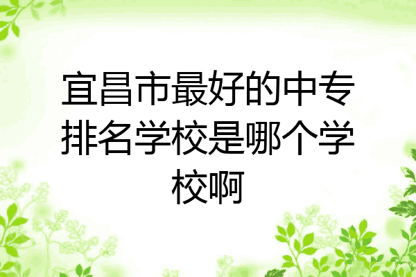 宜昌市最好的中专排名学校是哪个学校啊