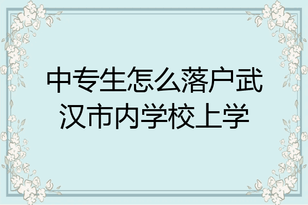 中专生怎么落户武汉市内学校上学