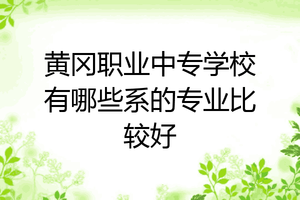 黄冈职业中专学校有哪些系的专业比较好