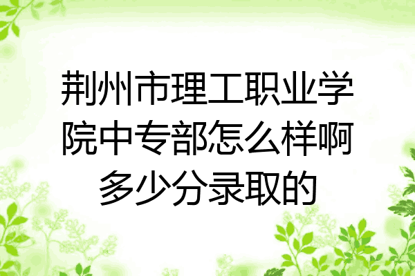 荆州市理工职业学院中专部怎么样啊多少分录取的