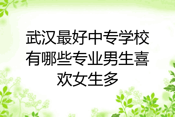 武汉最好中专学校有哪些专业男生喜欢女生多
