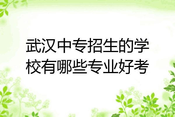 武汉中专招生的学校有哪些专业好考