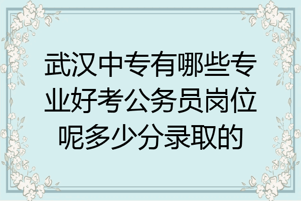 武汉中专有哪些专业好考公务员岗位呢多少分录取的