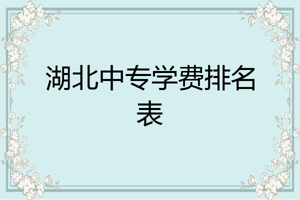 湖北中专学费排名表