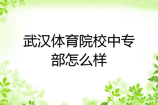 武汉体育院校中专部怎么样
