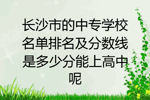 长沙市的中专学校名单排名及分数线是多少分能上高中呢
