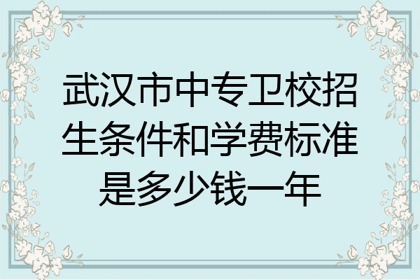 武汉市中专卫校招生条件和学费标准是多少钱一年