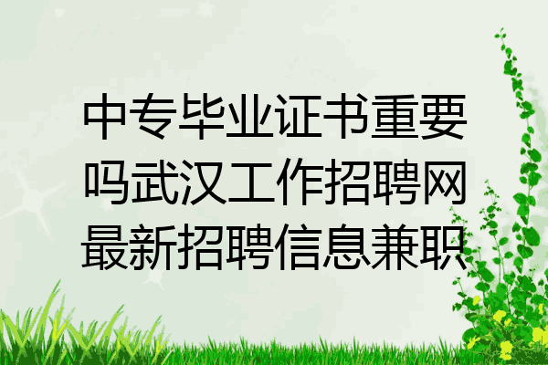 中专毕业证书重要吗武汉工作招聘网最新招聘信息兼职