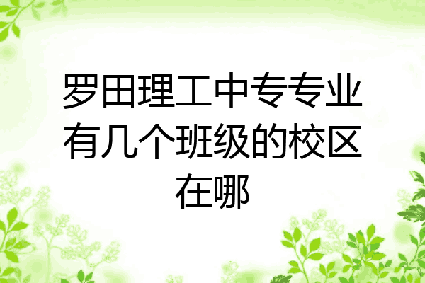 罗田理工中专专业有几个班级的校区在哪