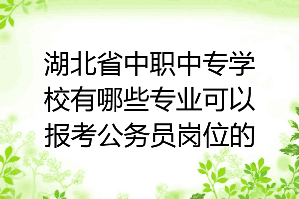 湖北省中职中专学校有哪些专业可以报考公务员岗位的