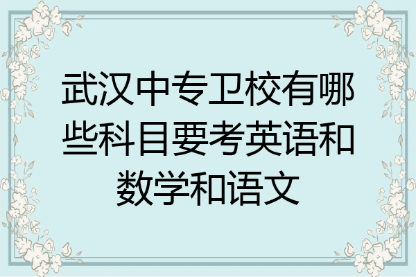 武汉中专卫校有哪些科目要考英语和数学和语文