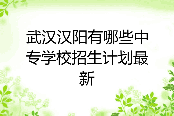 武汉汉阳有哪些中专学校招生计划最新